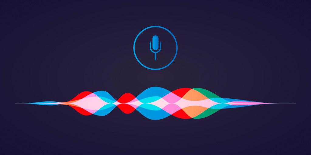 Illustration of the apple personal assistant and voice recognition logo: Siri. Image for an article on blind conversations with Siri.