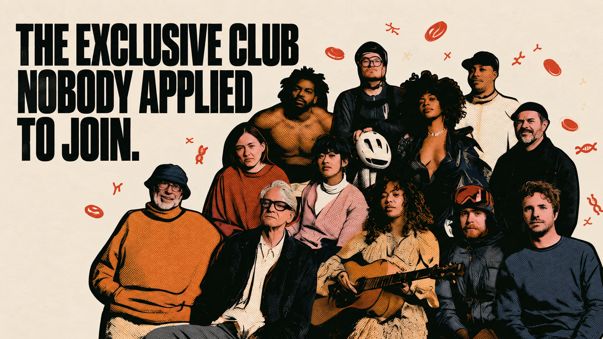 Pop-art editorial illustration of a diverse group from different walks of life representing celebrities and public figures with chronic myeloid leukemia.