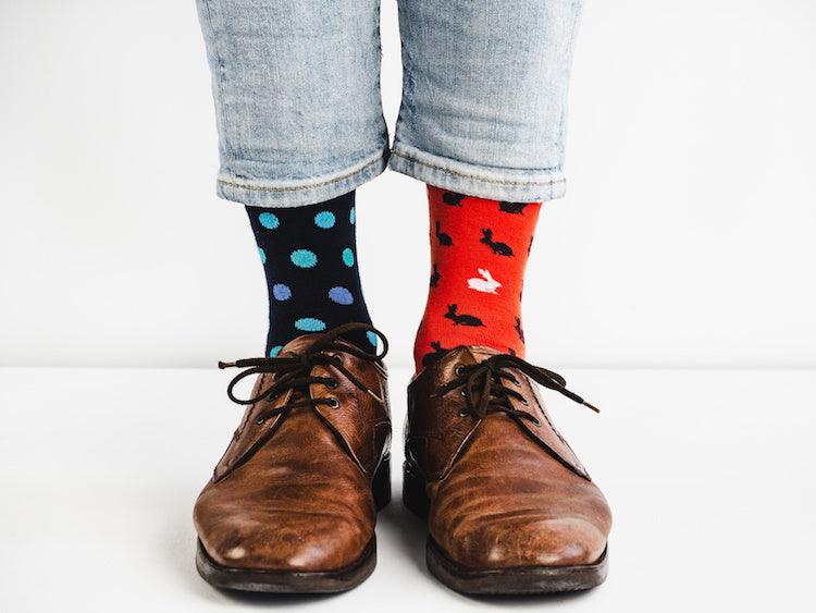 What if we treated physical illness like mental illness? A photo of person's shoes and socks: the shoes match the socks don't.