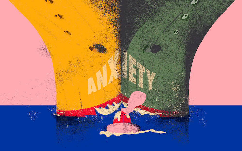 What are anxiety attacks: an illustration using the conceptual metaphor of a ship bearing down on a person in a small rowboat with no escape.