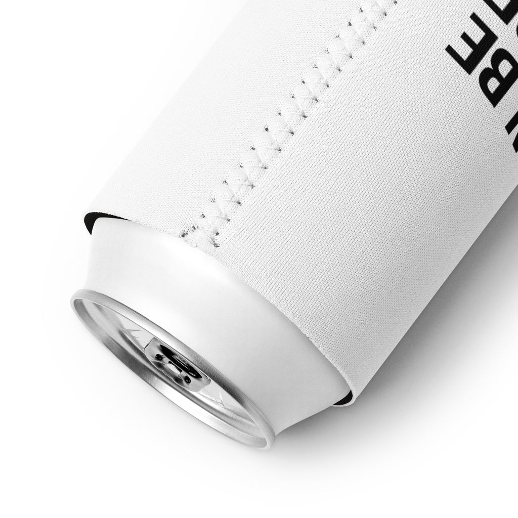 A close up of the neoprene can cooler. 