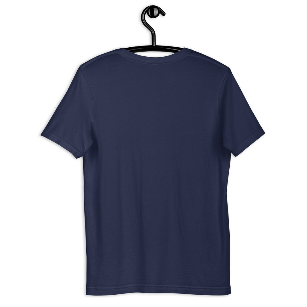 Back view of the navy INCLUSIVE Statement Tee – premium soft cotton t-shirt designed for comfort and advocacy.