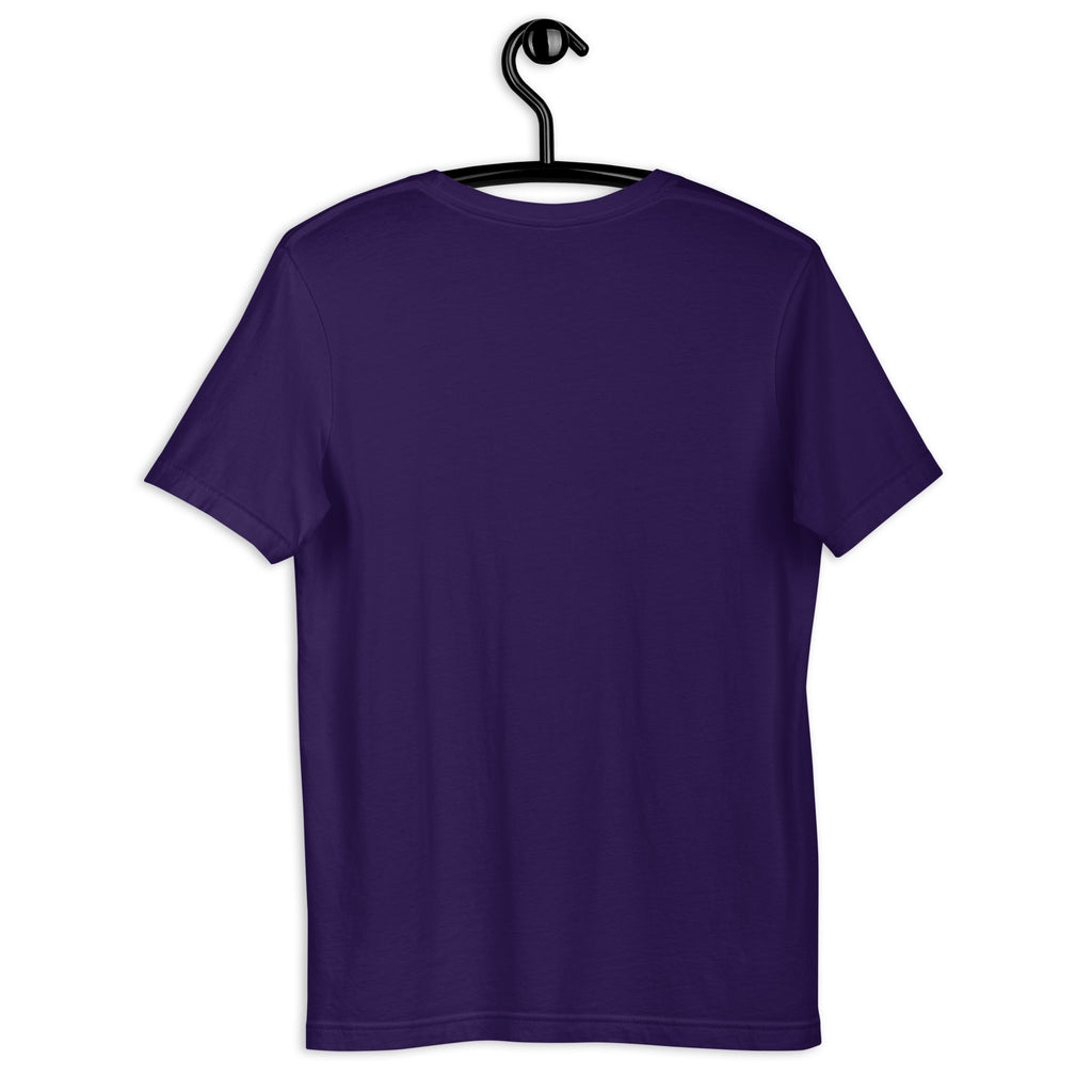 Back view of the purple INCLUSIVE Statement Tee – premium soft cotton t-shirt designed for comfort and advocacy.