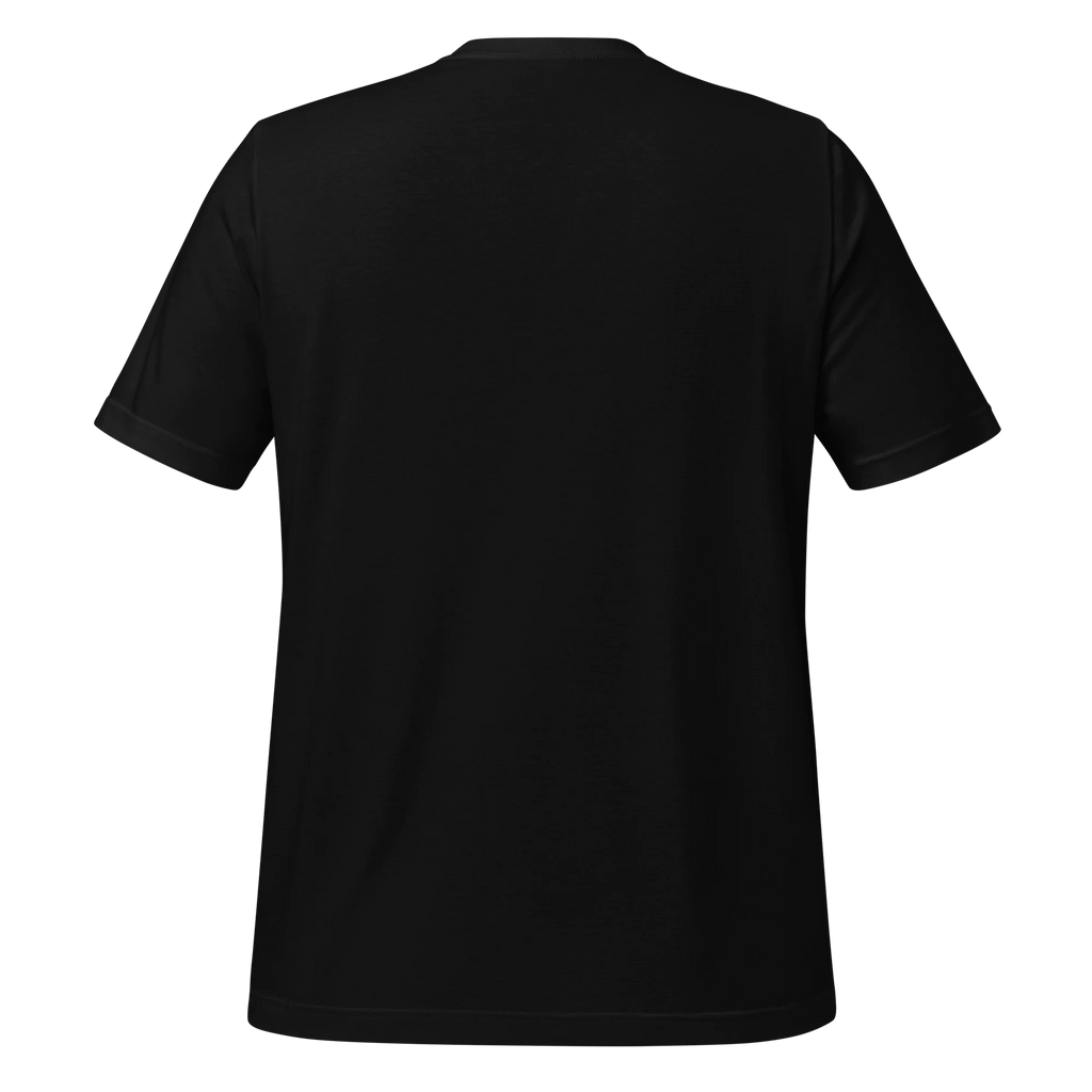 The back of a Black t-shirt with white text that reads "I Am Not Rude, I Have Social Anxiety." A statement tee for social anxiety awareness
