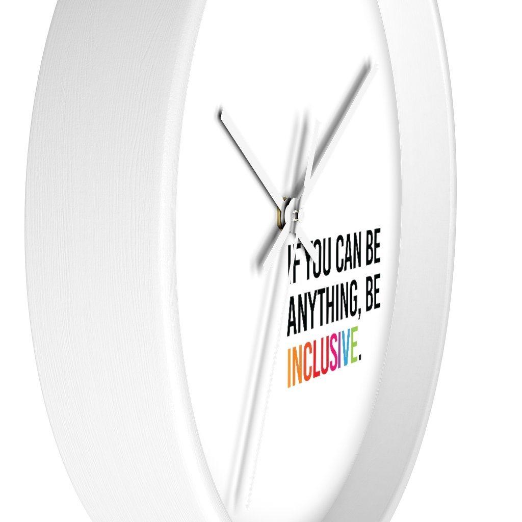 Up close angled view of the white frame with white face and white hands.