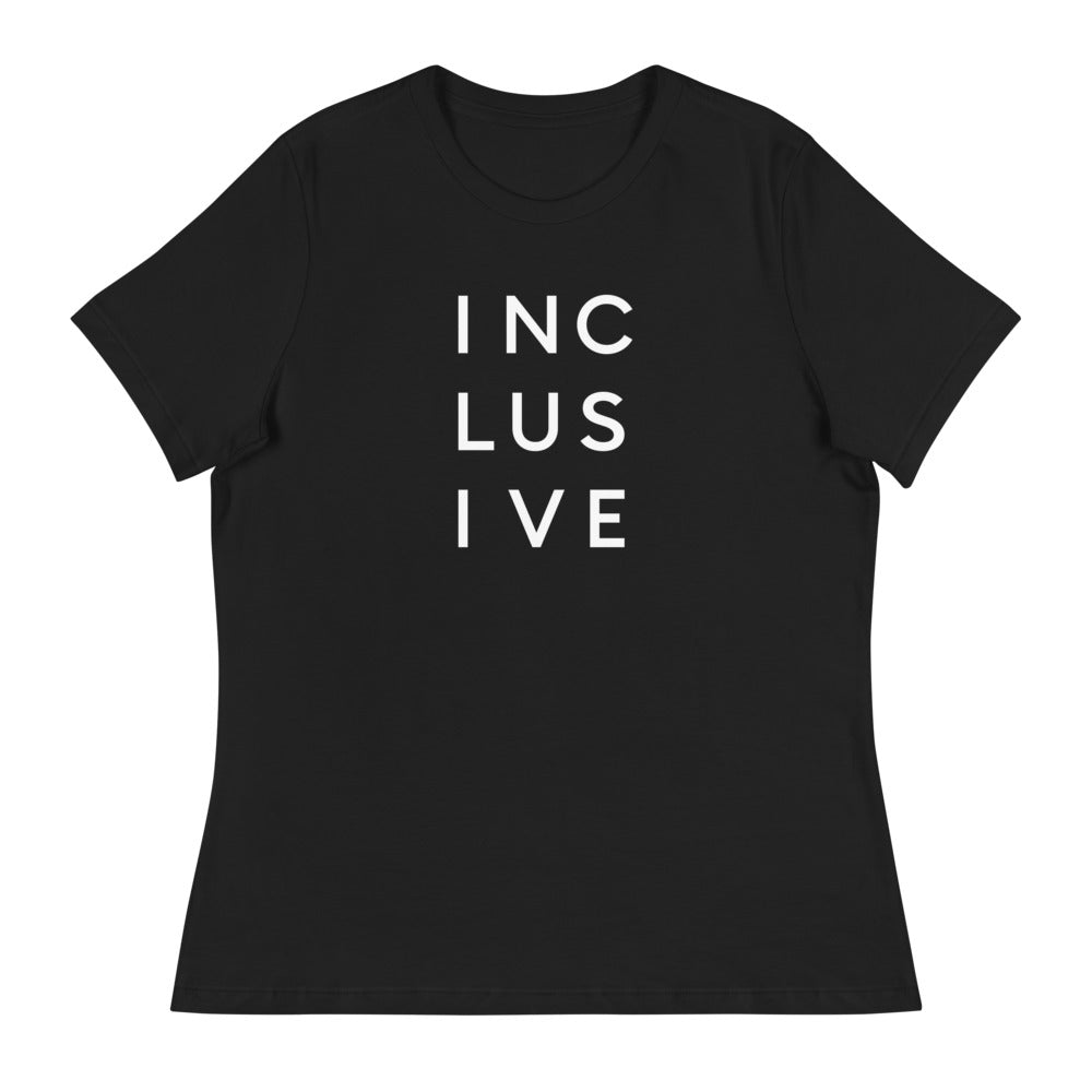 A black INCLUSIVE Relaxed Fit T-Shirt – soft, breathable cotton tee with a relaxed, draped silhouette for effortless comfort.