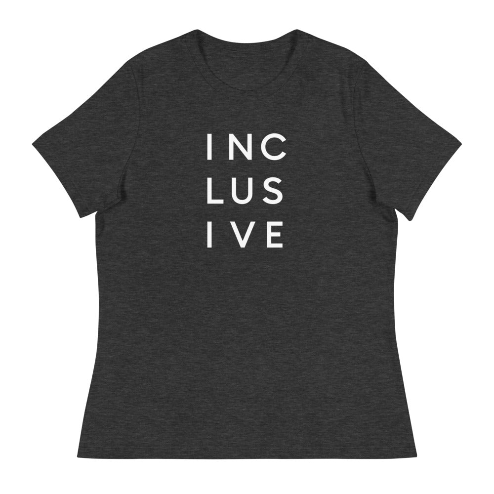 A dark grey INCLUSIVE Relaxed Fit T-Shirt – soft, breathable cotton tee with a relaxed, draped silhouette for effortless comfort.