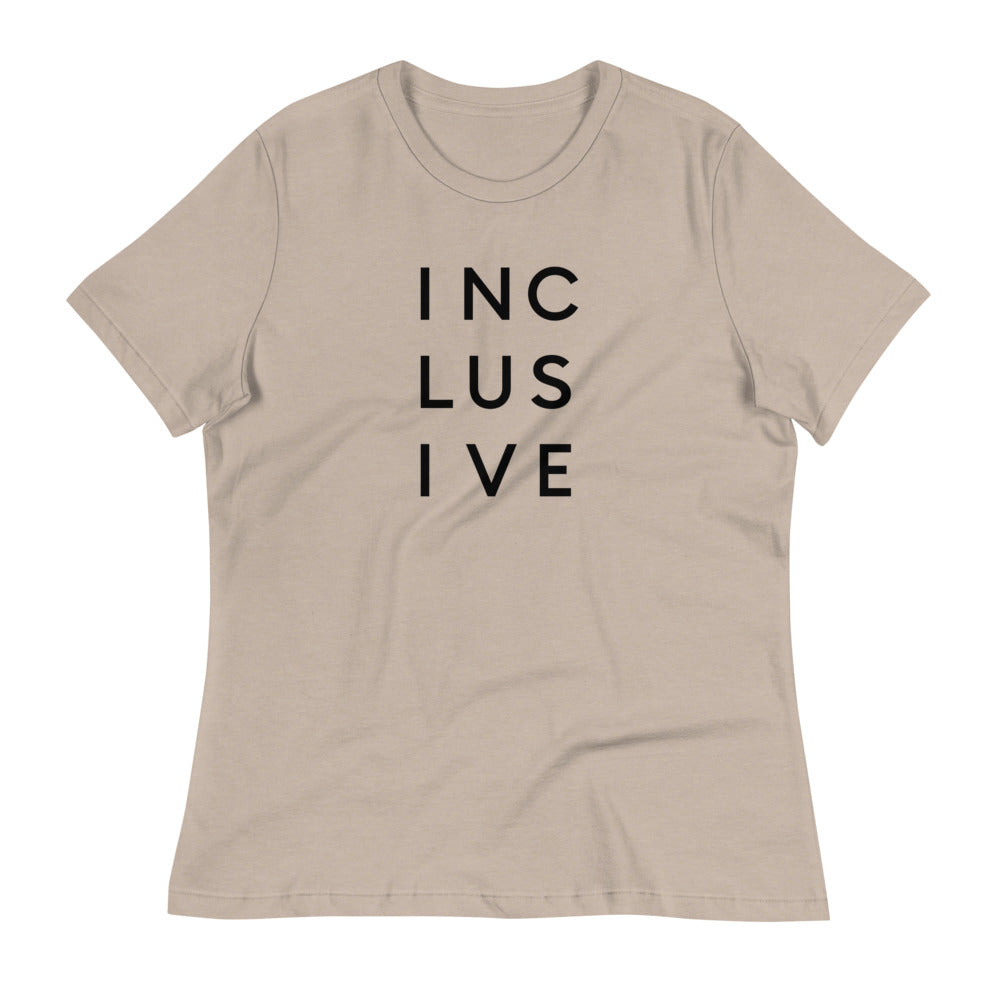 A heather stone INCLUSIVE Relaxed Fit T-Shirt – soft, breathable cotton tee with a relaxed, draped silhouette for effortless comfort.