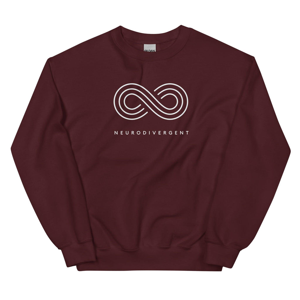 Photo of a maroon neurodivergent sweatshirt