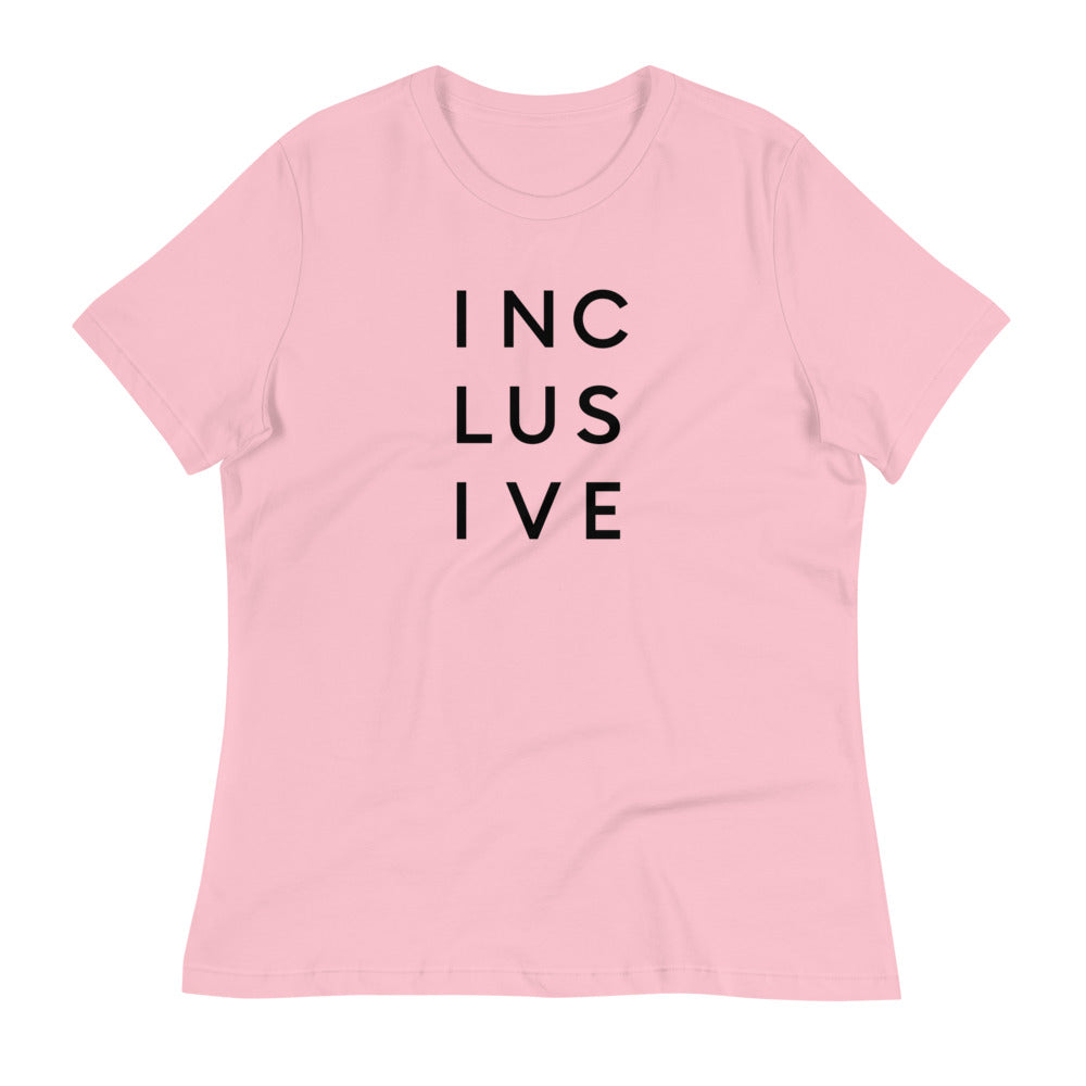 A pink INCLUSIVE Relaxed Fit T-Shirt – soft, breathable cotton tee with a relaxed, draped silhouette for effortless comfort.