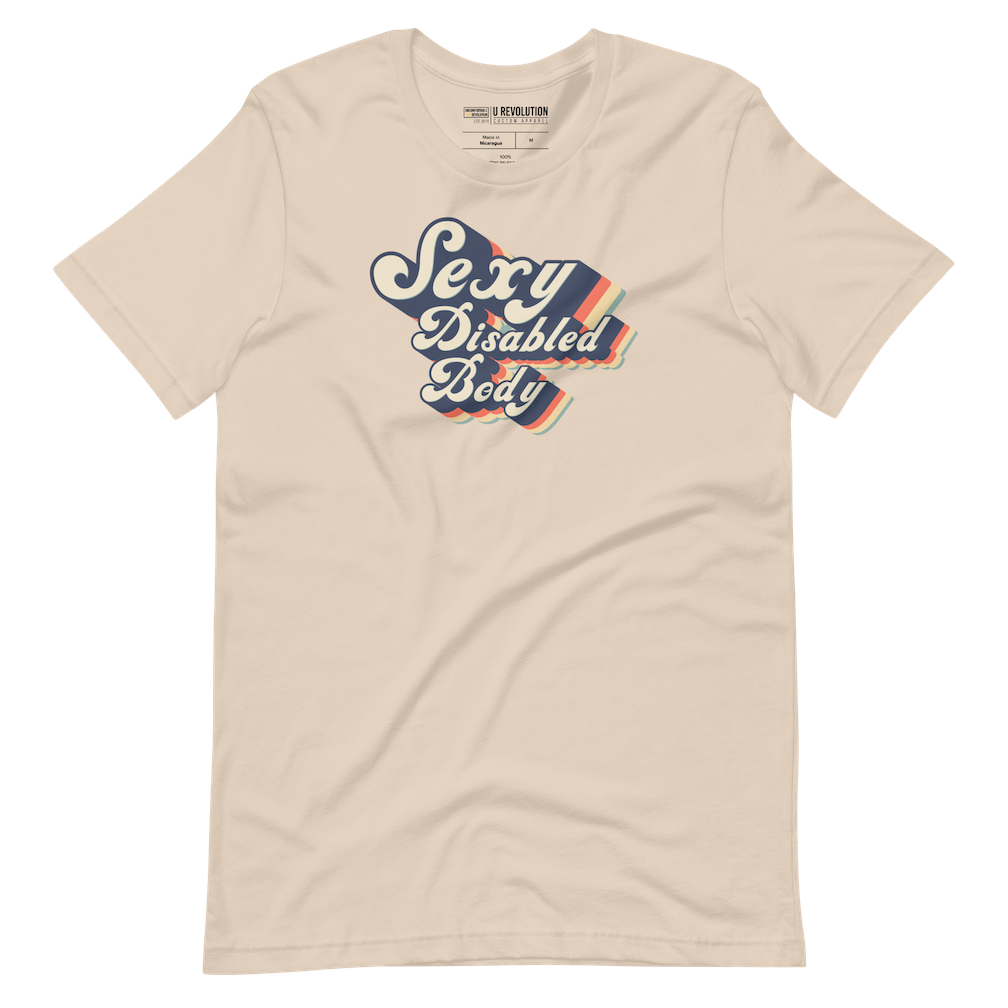 Sexy Disabled Body Retro Tee – Fun, Body Positive T-shirt for Disabled People