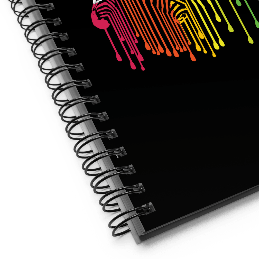 The photo is showing a close up of the bottom left corner of the Break the Mold notebook.