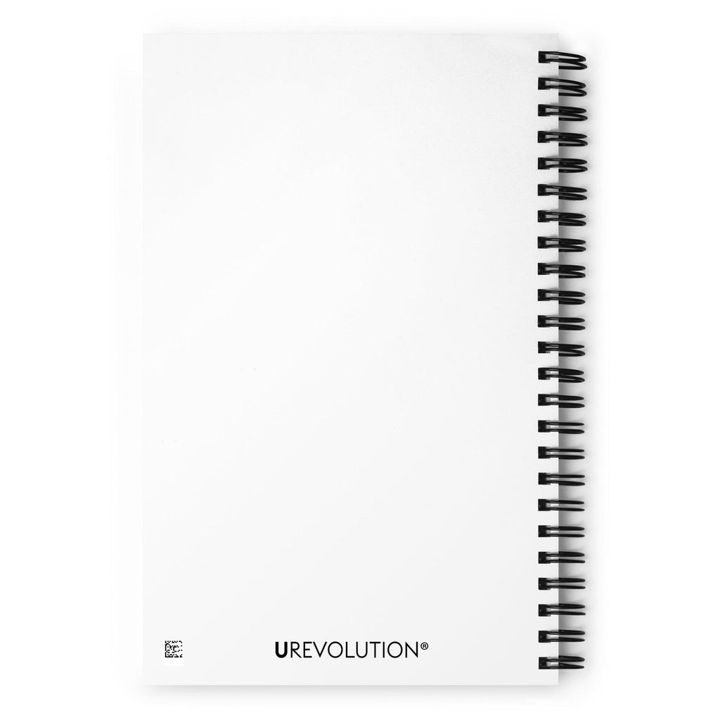 The back of the be inclusive journal is blank except for a small black QR barcode on the bottom left-hand corner, next to the word URevolution which is printed in small black upper case letters.