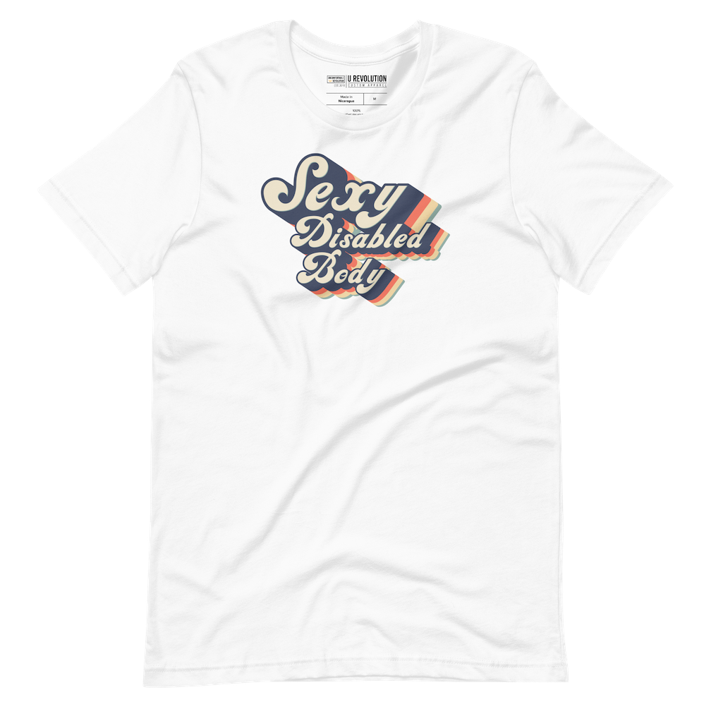 Sexy Disabled Body Retro Tee – Fun, Body Positive T-shirt for Disabled People