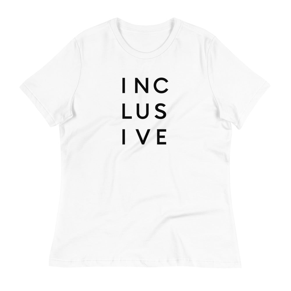 A white INCLUSIVE Relaxed Fit T-Shirt – soft, breathable cotton tee with a relaxed, draped silhouette for effortless comfort.